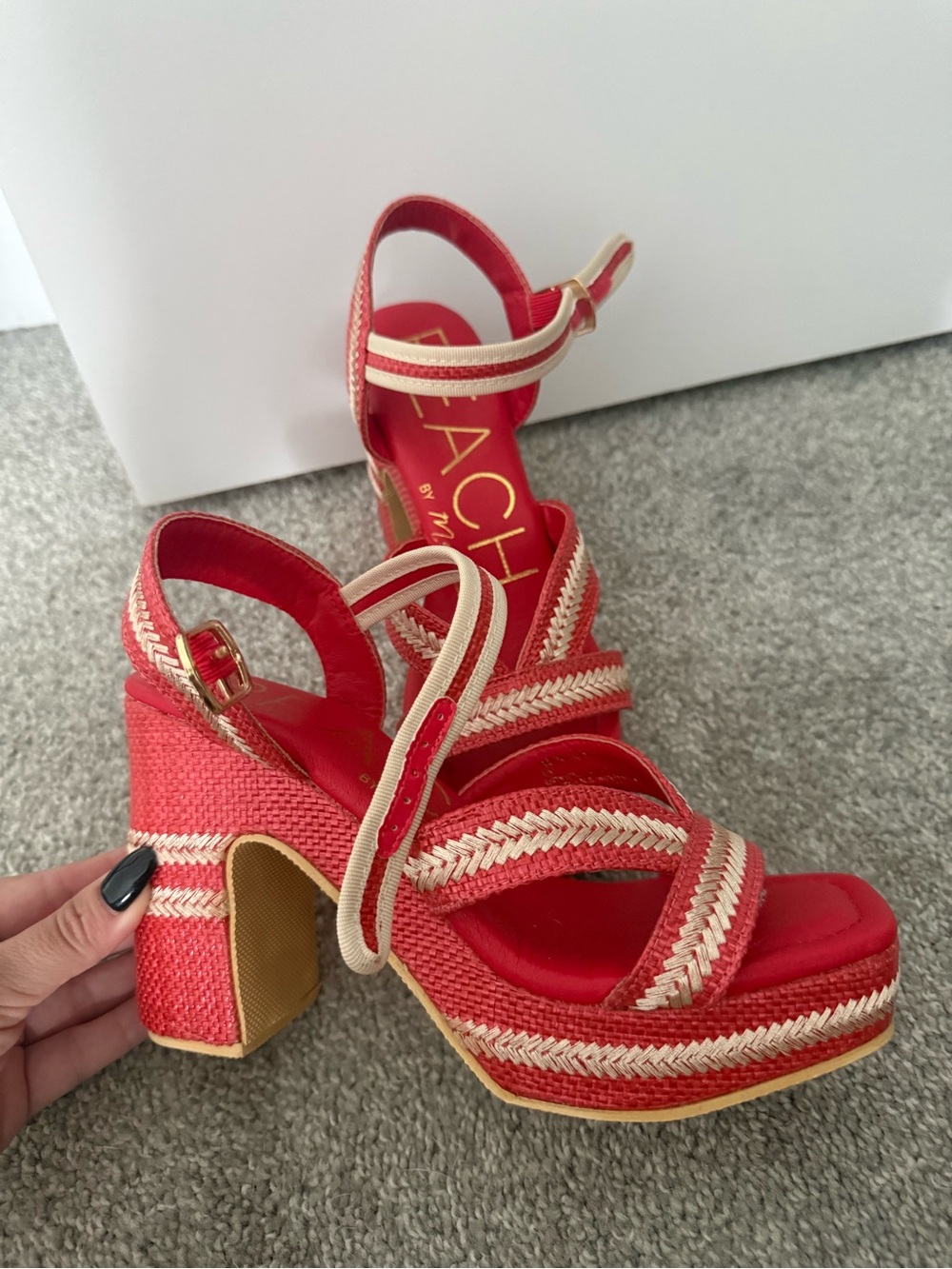 Beach by Matisse Red Raffia Wedges